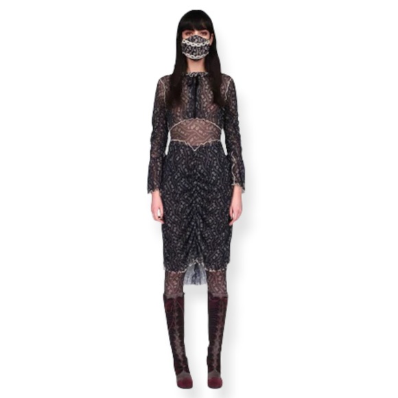 Anna Sui Posies Mesh Dress Size Medium - Picture 1 of 15